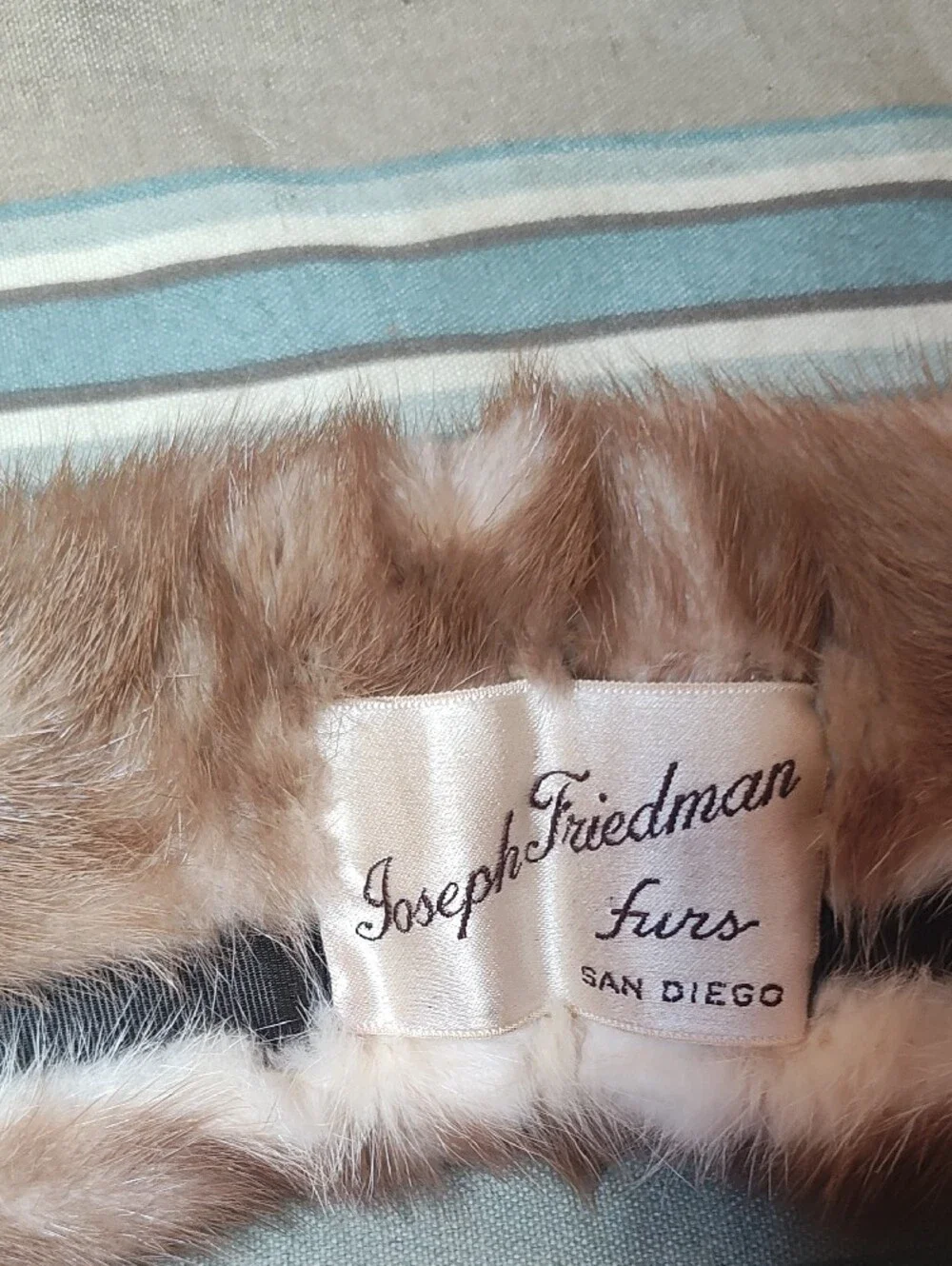 Joseph Friedman Brown Fur Collar Scarf